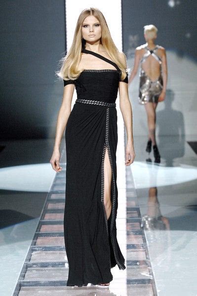 versace long dress black|versace embellished dress.